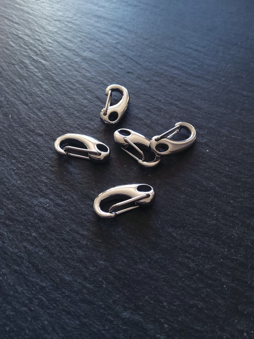 1 or 5 Small Surgical Stainless Steel Push Gate Clasps 16x8x4.5mm