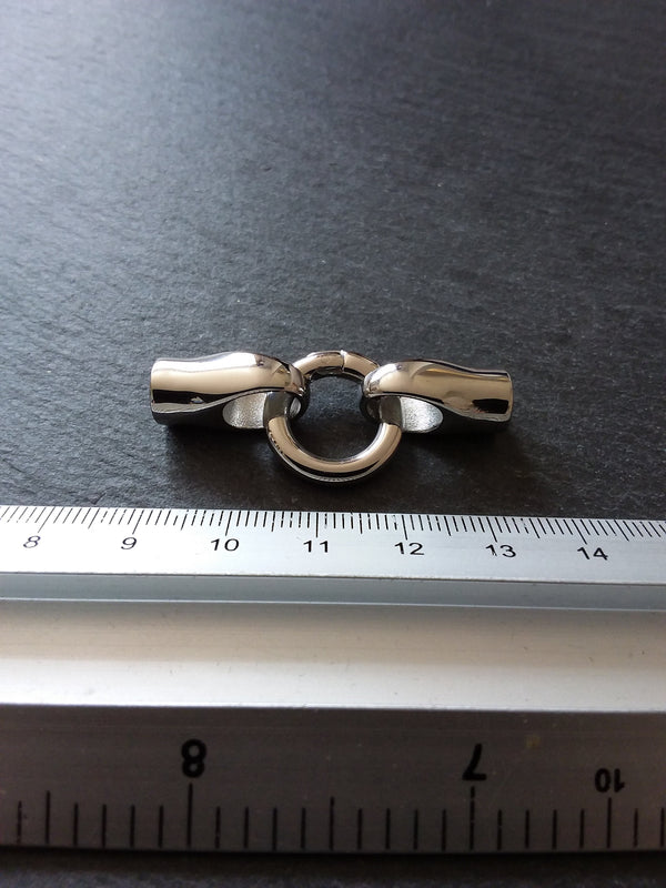 1 or 5 Stainless Steel End Cap & Spring Gate Clasp Connector Set for 5.5mm Cord Bracelets (6mm end caps)