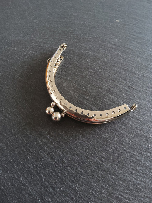 Plain Bright Silver 8.5cm Metal Arch Frame Kiss Clasp For Purse Bag (3 3/8 inch)