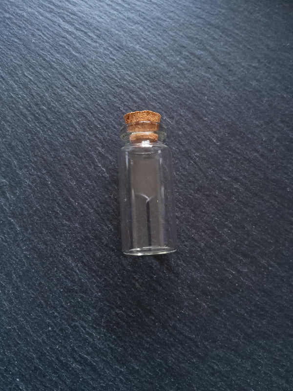 5 Glass Bottles 12ml with Cork Stopper Size 53x22mm