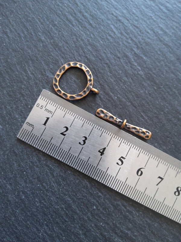 4 or 20 Sets of Antique Copper Metal Alloy Toggle Clasps 21x16mm