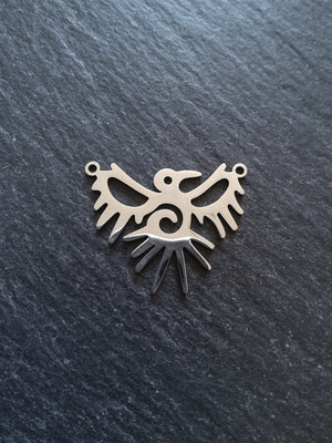 2 or 10 Stainless Steel Bird Connector Pendants 23x28x1mm