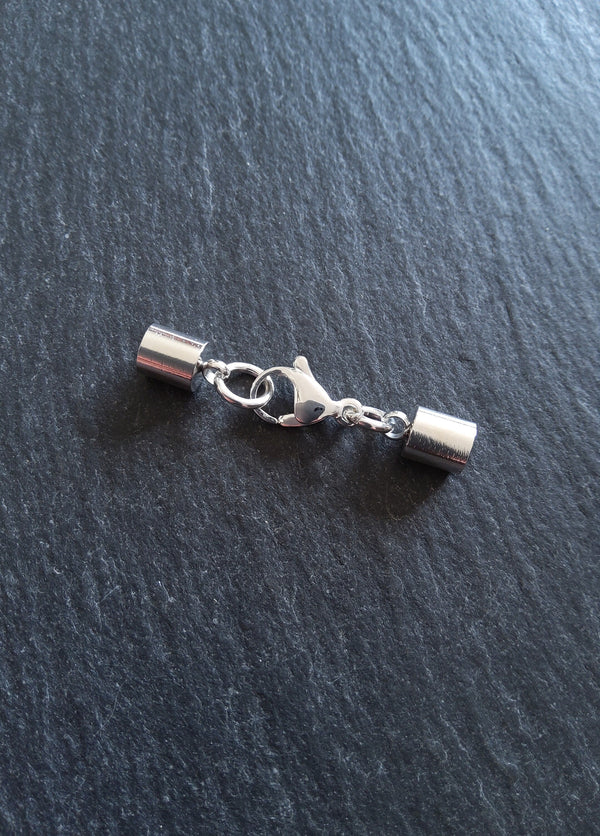 2 or 10 Bright Silver Stainless Steel End Cap Sets for 4.5mm Cord (5mm end caps)