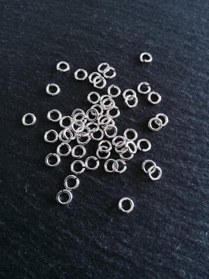 20 or 100 Real Sterling Silver 925 Plated Brass 5mm Jump Rings 1mm (18 gauge)