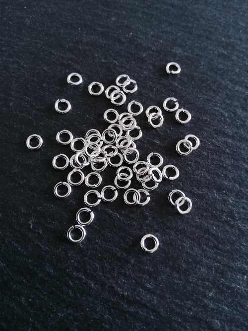 20 or 100 Real Sterling Silver 925 Plated Brass 5mm Jump Rings 1mm (18 gauge)