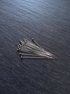 20 or 100 Stainless Steel Ball Head Pins 40mm Long 0.5mm Wide (24 gauge)