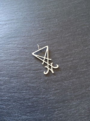 Stainless Steel Sigil of Lucifer Pendant 31.7x19.8x1.2mm