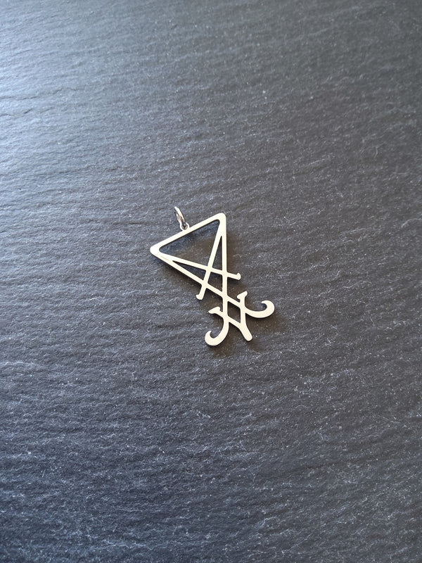 Stainless Steel Sigil of Lucifer Pendant 31.7x19.8x1.2mm