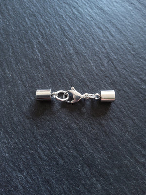 2 or 10 Bright Silver Stainless Steel End Cap Sets for 4.5mm Cord (5mm end caps)