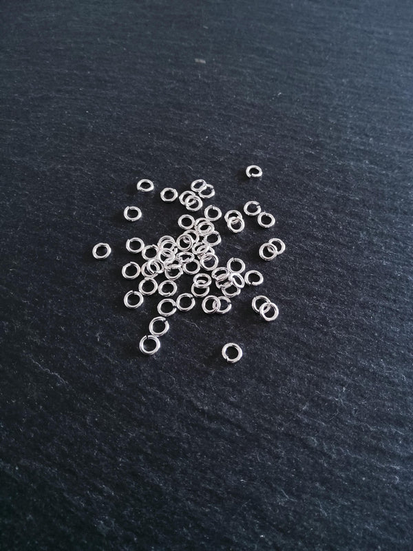 20 or 100 Real Sterling Silver 925 Plated Brass 5mm Jump Rings 1mm (18 gauge)