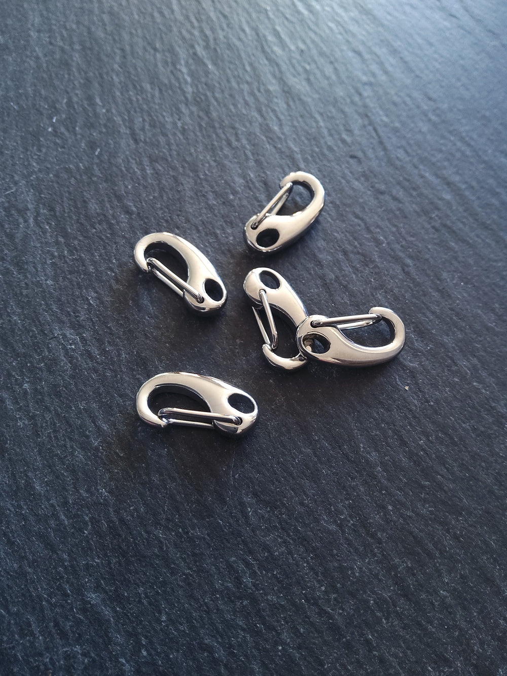 1 or 5 Small Surgical Stainless Steel Push Gate Clasps 16x8x4.5mm