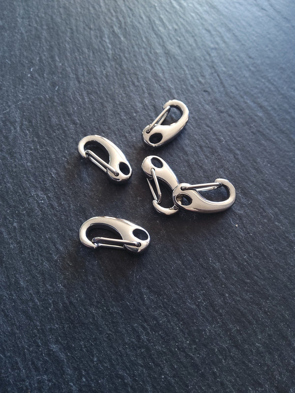 1 or 5 Small Surgical Stainless Steel Push Gate Clasps 16x8x4.5mm
