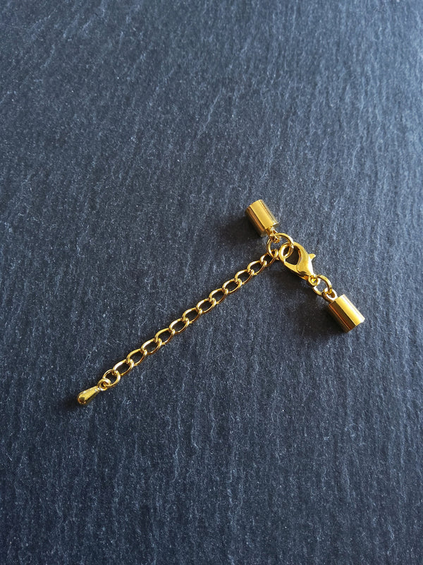 5 or 25 Bright Gold End Cap Sets for 4mm Cord (4.5mm end caps)