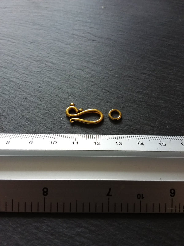 10 or 50 Sets Hook and Eye Clasps Antique Gold Tone 21x12mm Nickel FREE