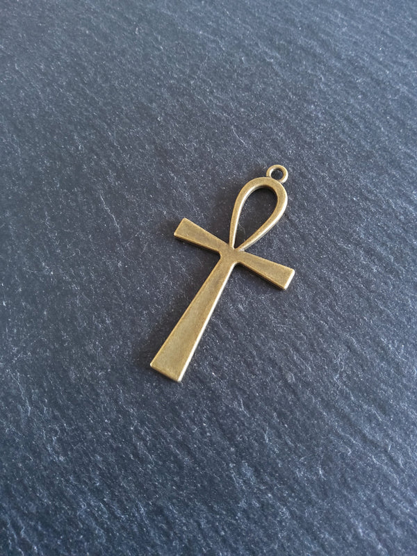 4 or 20 Ankh Pendants Large Antique Bronze Tone Egyptian 54x28mm
