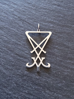 Stainless Steel Sigil of Lucifer Pendant 31.7x19.8x1.2mm