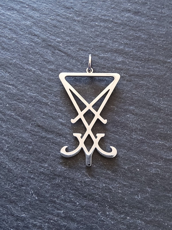 Stainless Steel Sigil of Lucifer Pendant 31.7x19.8x1.2mm