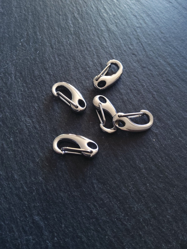 1 or 5 Small Surgical Stainless Steel Push Gate Clasps 16x8x4.5mm
