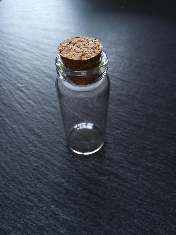 5 Glass Bottles 12ml with Cork Stopper Size 53x22mm