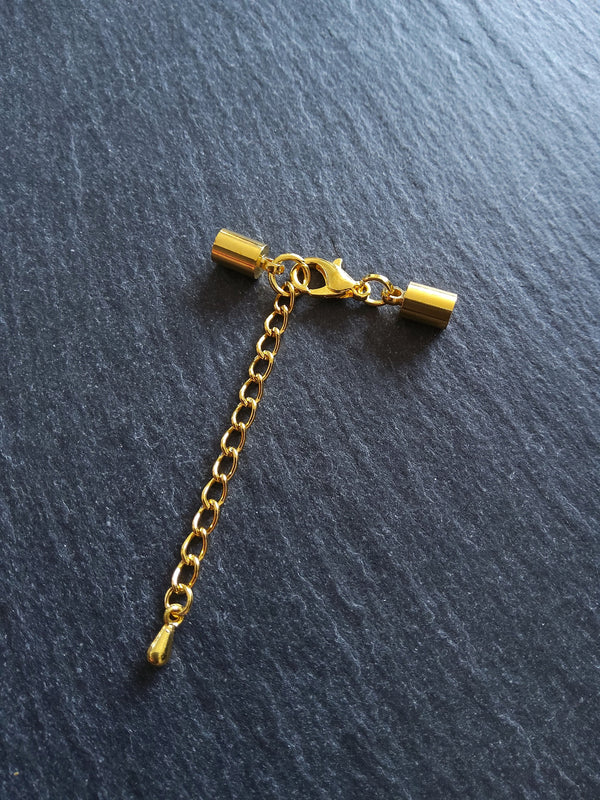 5 or 25 Bright Gold End Cap Sets for 4mm Cord (4.5mm end caps)