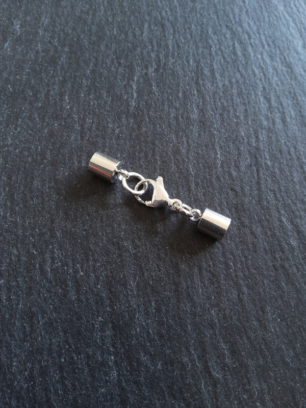 2 or 10 Bright Silver Stainless Steel End Cap Sets for 4.5mm Cord (5mm end caps)