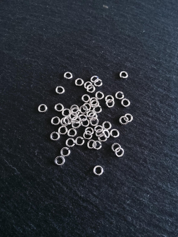 20 or 100 Real Sterling Silver 925 Plated Brass 5mm Jump Rings 1mm (18 gauge)