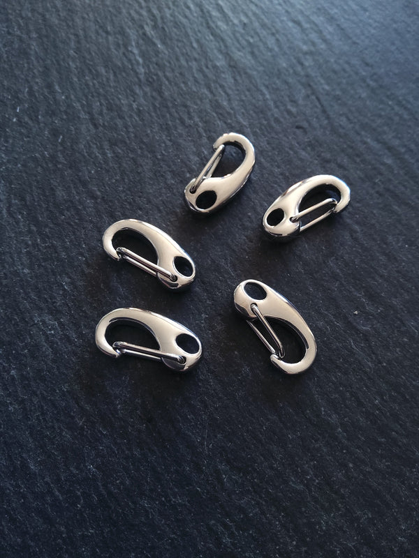 1 or 5 Small Surgical Stainless Steel Push Gate Clasps 16x8x4.5mm