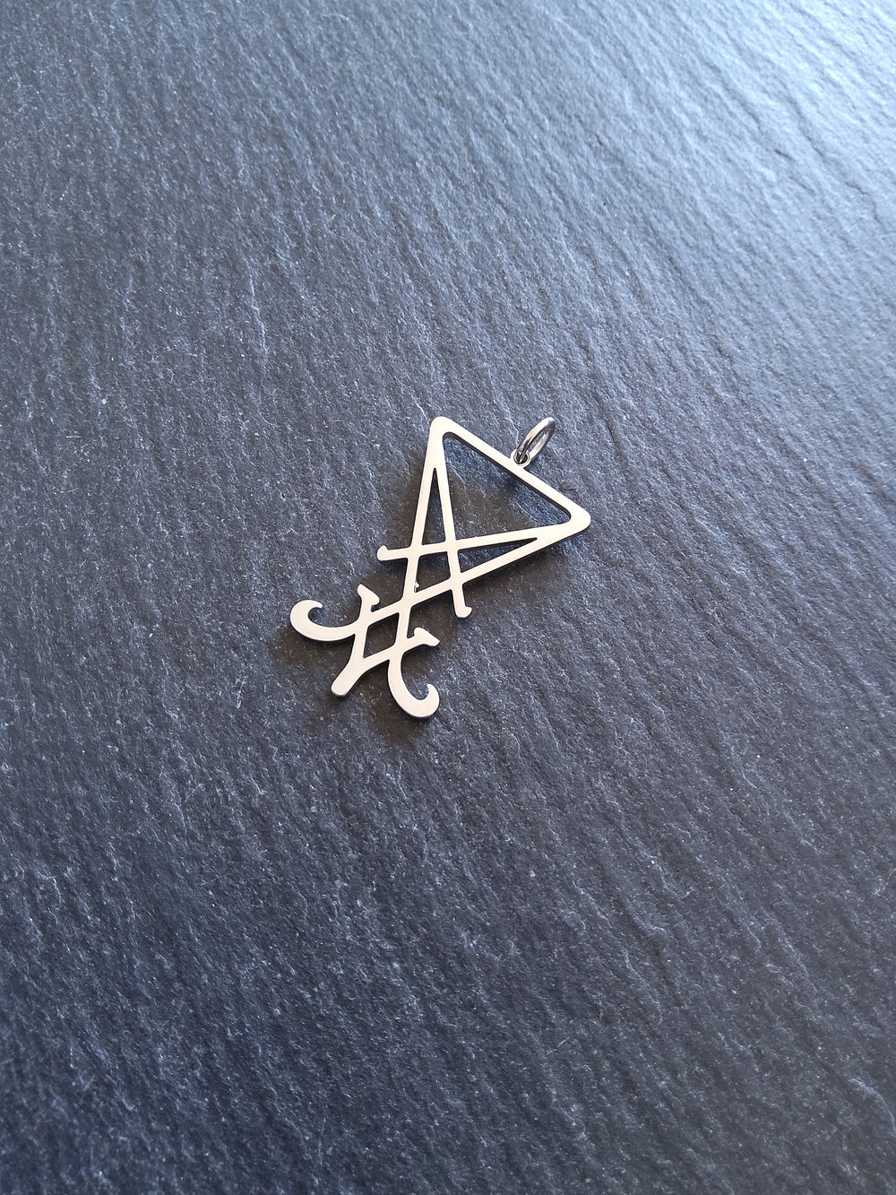 Stainless Steel Sigil of Lucifer Pendant 31.7x19.8x1.2mm