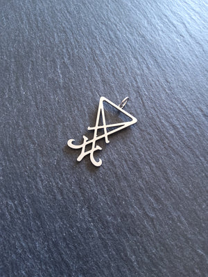 Stainless Steel Sigil of Lucifer Pendant 31.7x19.8x1.2mm