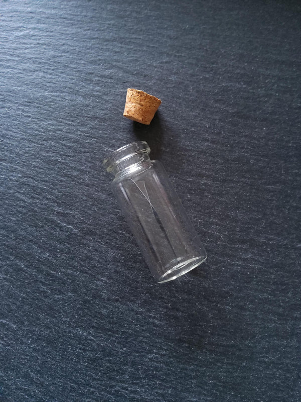 5 Glass Bottles 12ml with Cork Stopper Size 53x22mm
