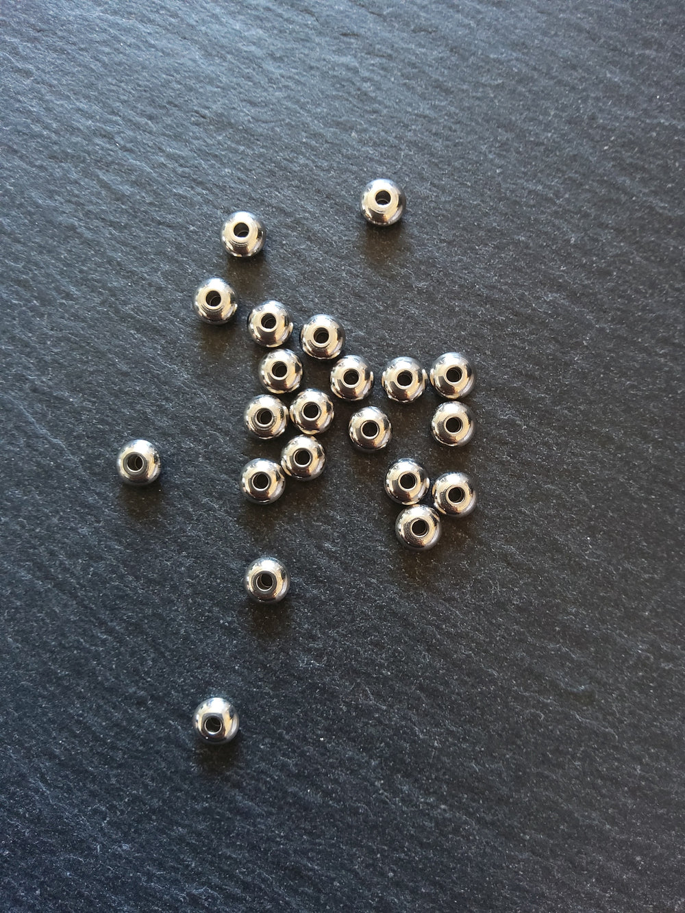 10 or 50 Stainless Steel 6mm Solid Round Flying Saucer Spacer Beads 6x3mm with 2mm Hole