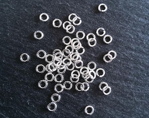 20 or 100 Real Sterling Silver 925 Plated Brass 5mm Jump Rings 1mm (18 gauge)