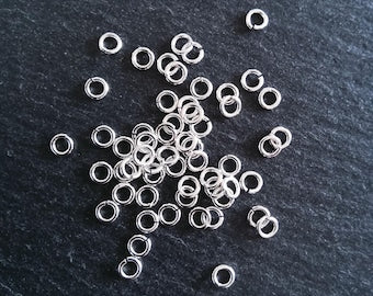 20 or 100 Real Sterling Silver 925 Plated Brass 5mm Jump Rings 1mm (18 gauge)