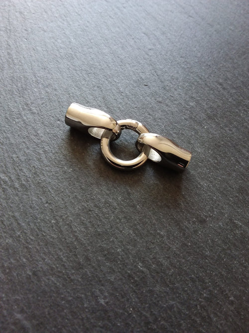 1 or 5 Stainless Steel End Cap & Spring Gate Clasp Connector Set for 5.5mm Cord Bracelets (6mm end caps)