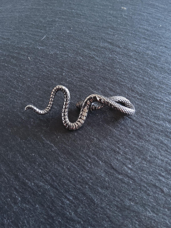 Snake Pendant Antique Silver Surgical Steel 22x53x10.5mm
