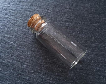 5 Glass Bottles 12ml with Cork Stopper Size 53x22mm