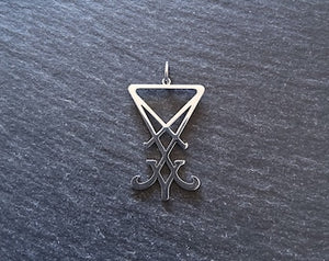 Stainless Steel Sigil of Lucifer Pendant 31.7x19.8x1.2mm