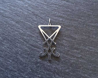 Stainless Steel Sigil of Lucifer Pendant 31.7x19.8x1.2mm