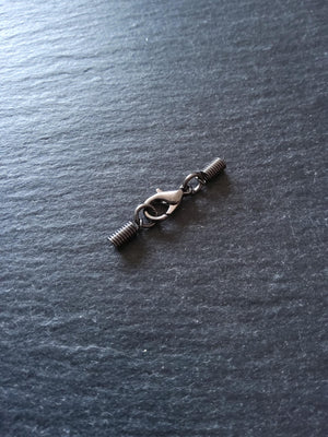 Gunmetal COIL Crimp End Sets for 1mm to 1.5mm Cord (1.8mm coil ends)