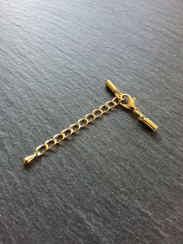Gold Plated End Cap Sets for 2mm Round Cord (2.5mm caps)