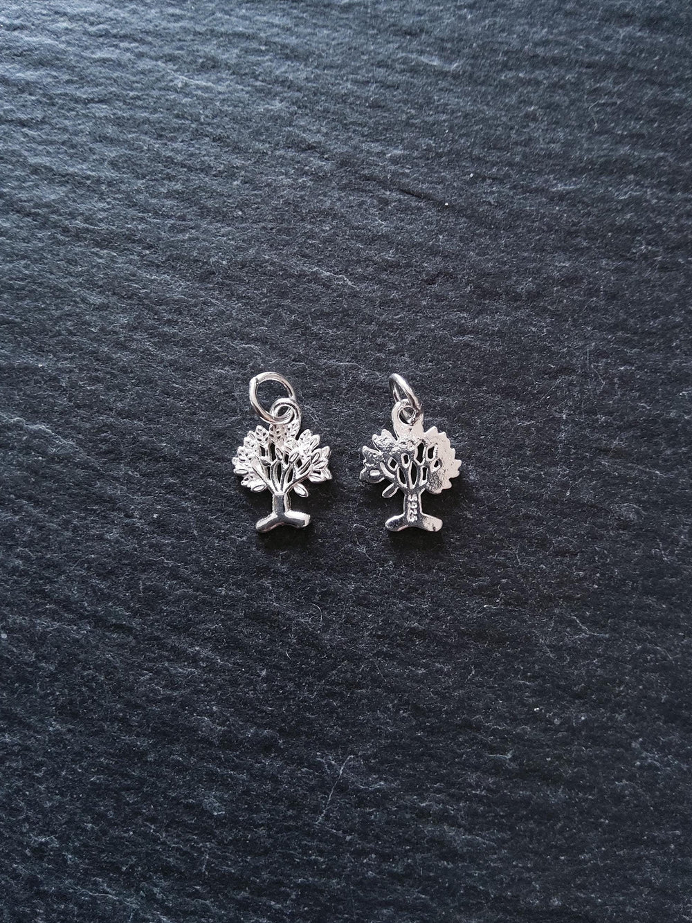 Tree Charms 925 Sterling Silver 12x9x1mm