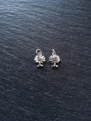 Tree Charms 925 Sterling Silver 12x9x1mm
