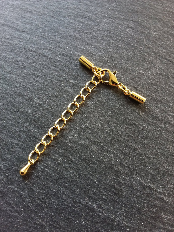 Gold Plated End Cap Sets for 2mm Round Cord (2.5mm caps)
