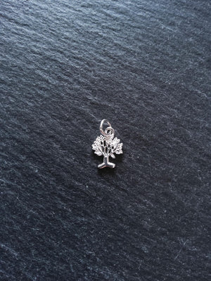 Tree Charms 925 Sterling Silver 12x9x1mm