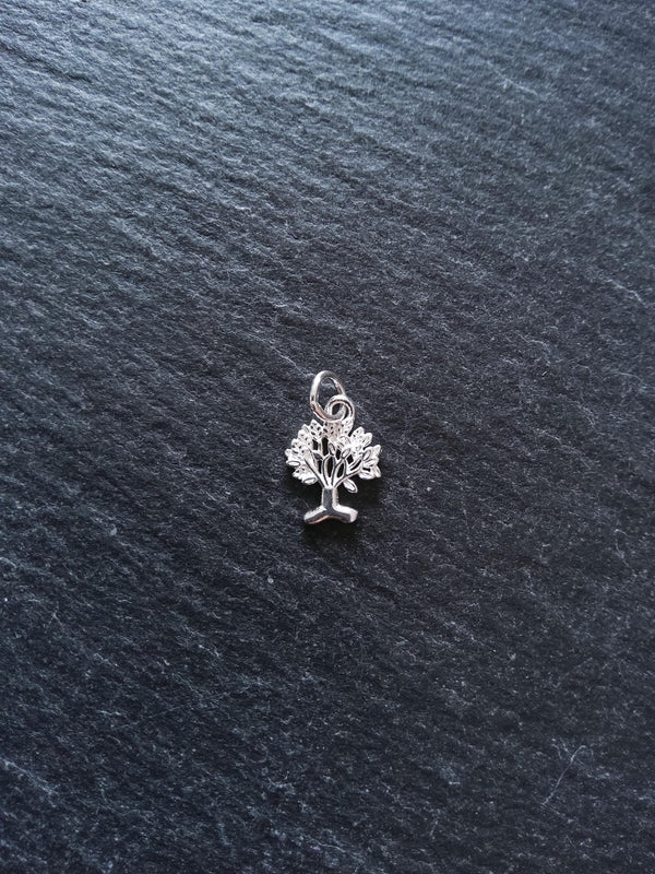 Tree Charms 925 Sterling Silver 12x9x1mm