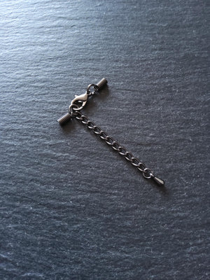 Gunmetal COIL Crimp End Sets for 1mm to 1.5mm Cord (1.8mm coil ends)