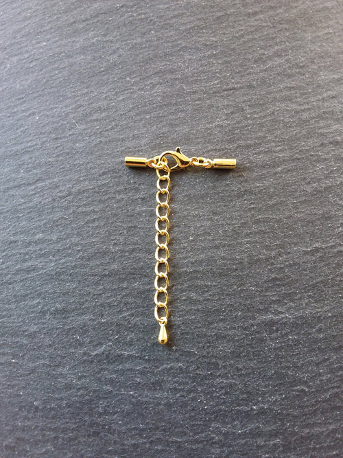 Gold Plated End Cap Sets for 2mm Round Cord (2.5mm caps)