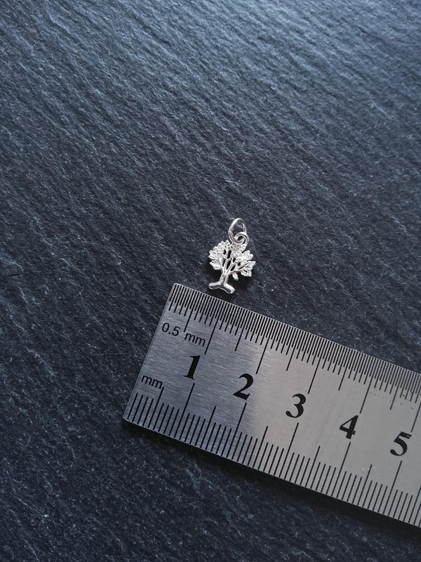 Tree Charms 925 Sterling Silver 12x9x1mm