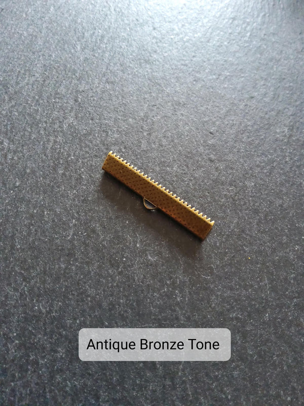 35mm (1 3/8") Wide Ribbon Crimp Ends 35x8mm Findings Crimps in Gold, Silver, Antique Silver, Rose Gold, Antique Bronze or Antique Copper
