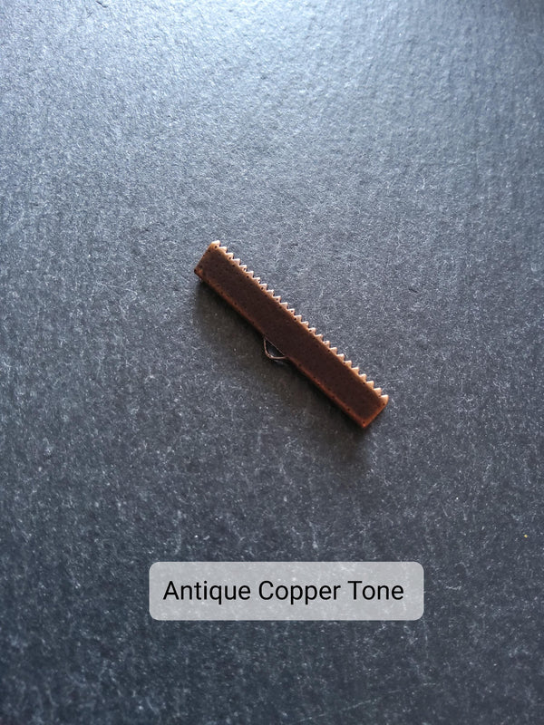 35mm (1 3/8") Wide Ribbon Crimp Ends 35x8mm Findings Crimps in Gold, Silver, Antique Silver, Rose Gold, Antique Bronze or Antique Copper